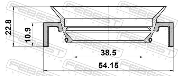 Febest 95HCS40541123L Сальник півосі 38.5x54.15x10.9x22.8