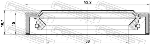 Febest 95IAY40521011X сальник приводу 38.1x52.2x10x10.7
