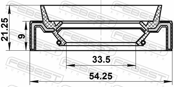 Febest 95JAS32540921R сальник приводу 33.5x54.25x9x21.25