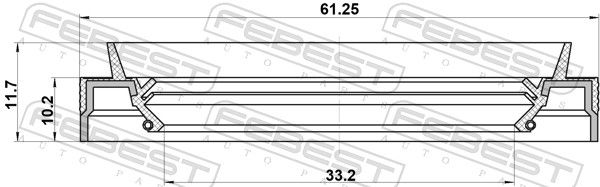 Febest 95JES35611012C сальник приводу 33.2x61.25x10.2x11.7