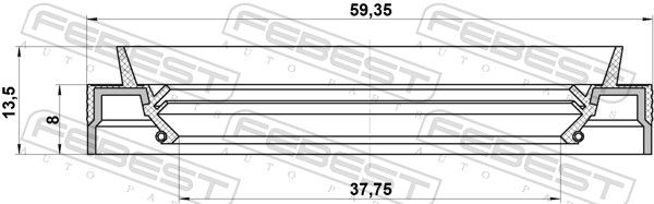 Febest 95JES39590913X Сальник приводу 37.75x59.35x8x13.5