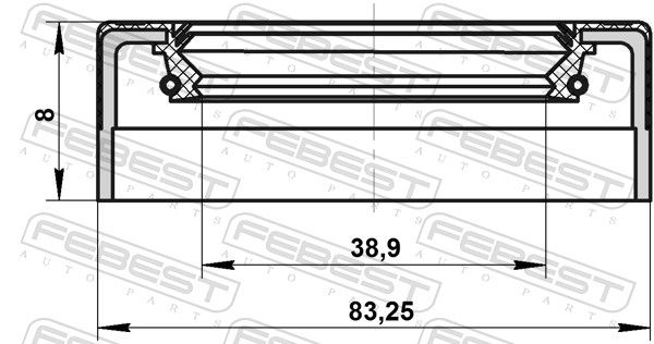 Febest 95NEY42830808C Сальник приводу 38.9x83.25x8x8