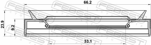 Febest 95PEY34660924C сальник приводу 33.1x66.2x9.2x23.9