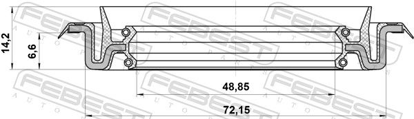 Febest 95TCS50720714X Сальник приводу 48.85x72.15x6.6x14.2