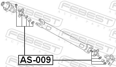 Febest AS009 Шарнір, карданний вал