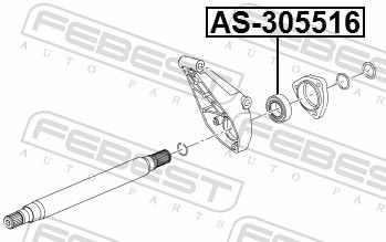 Febest AS305516 Підшипник приводного валу 30x55x16.5