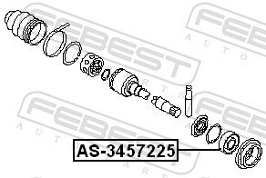Febest AS3457225 Підшипник приводного валу 34.5x72x25