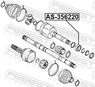 Febest AS356220 Підшипник приводного валу