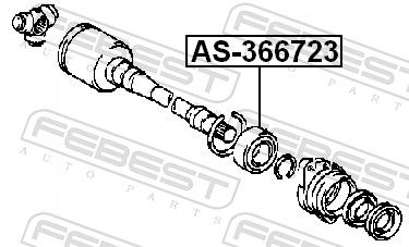 Febest AS366723 підшипник приводного валу 36x67x23