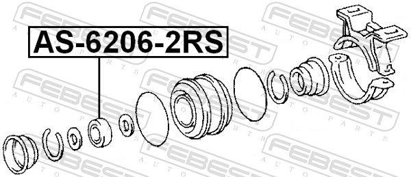 Febest AS62062RS підшипник кульковий