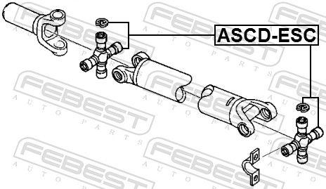 Febest ASCDESC хрестовина карданного валу 28.6x62/93