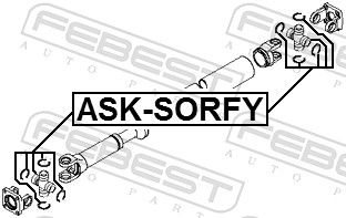Febest ASKSORFY Хрестовина карданного валу 32x57/92