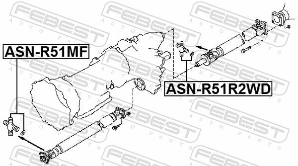 Febest ASNR51R2WD хрестовина карданного валу 27x83