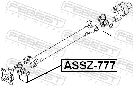 Febest ASSZ777 Хрестовина карданного валу 25x64