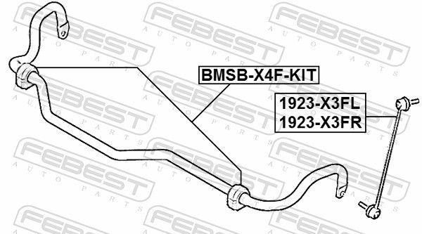 Febest BMSBX4FKIT Втулка переднього стабілізатора комплект D26