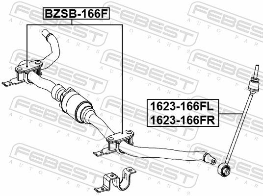 Febest BZSB166F Втулка переднього стабілізатора комплект