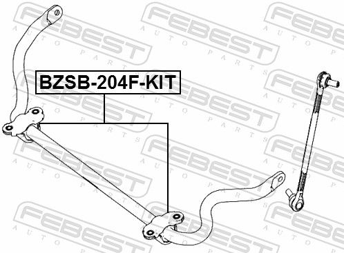 Febest BZSB204FKIT втулка переднього стабілізатора комплект d27