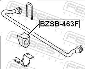 Febest BZSB463F Втулка переднього стабілізатора d37.5