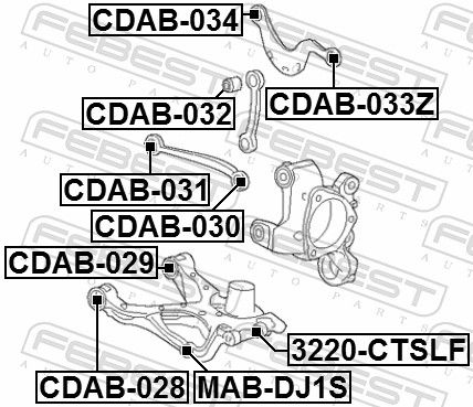 Febest CDAB033Z Сайлентблок задньої поперечної тяги
