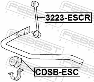 Febest CDSBESC Втулка стабілізатора d28