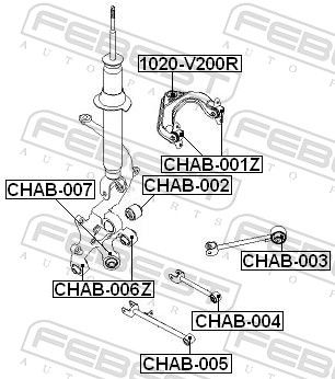 Febest CHAB002 Сайлентблок задньої цапфи