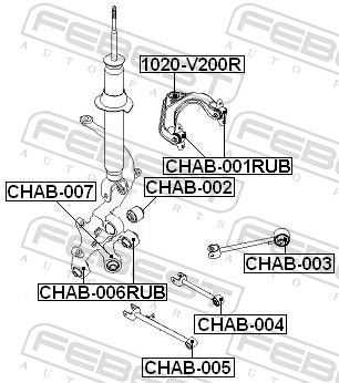 Febest CHAB006RUB Сайлентблок задньої цапфи
