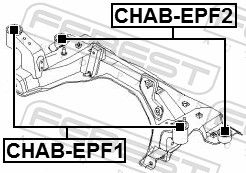 Febest CHABEPF1 сайлентблоки підрамника комплект 2 шт