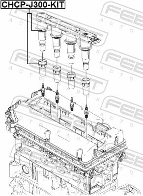 Febest CHCPJ300KIT наконечник котушки запалення