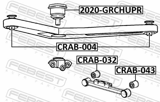 Febest CRAB043 Сайлентблок задньої тяги
