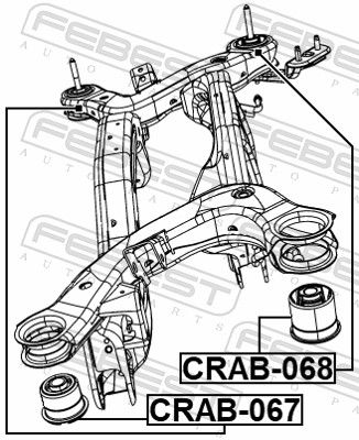 Febest CRAB068 Сайлентблок підрамника задній