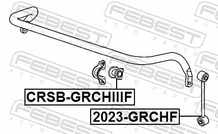 Febest CRSBGRCHIIIF Втулка переднього стабілізатора D30
