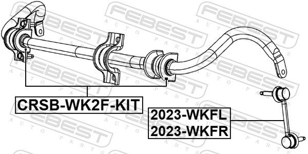 Febest CRSBWK2FKIT Втулка переднього стабілізатора комплект D33