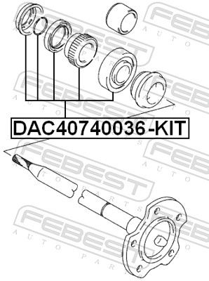 Febest DAC40740036KIT підшипник маточинний задній ремкомплект 40x74x36