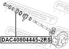 Febest DAC408044452RS Підшипник маточинний задній 40x80x44x45
