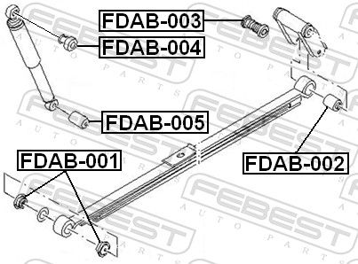 Febest FDAB003 Сайлентблок ресори