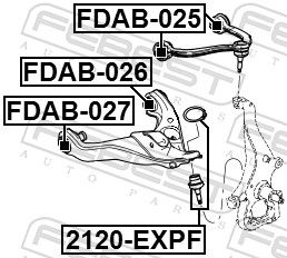 Febest FDAB026 Сайлентблок переднього нижнього важеля
