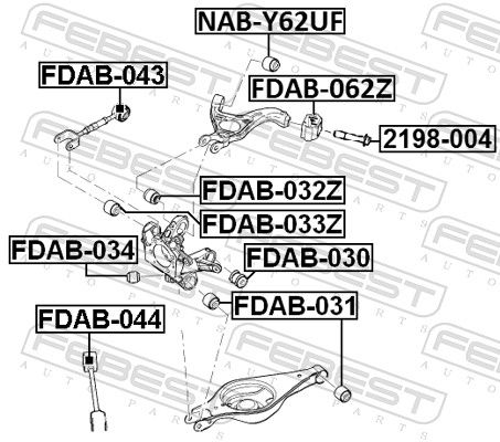 Febest FDAB033Z сайлентблок задньої цапфи