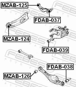 Febest FDAB039 Сайлентблок задньої цапфи