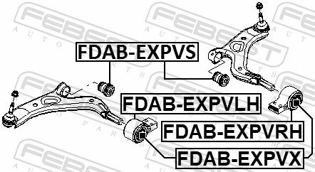 Febest FDABEXPVLH Сайлентблок задній переднього важеля з кронштейном