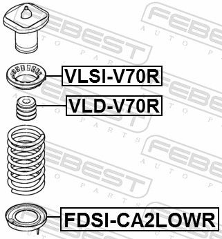 Febest FDSICA2LOWR проставка задньої пружини нижня