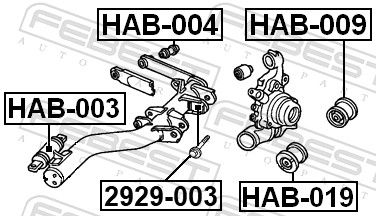 Febest HAB009 Опора, важіль підвіски