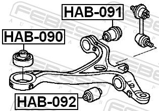 Febest HAB091 Опора, важіль підвіски