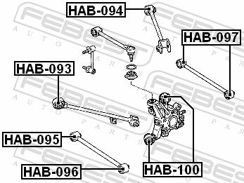 Febest HAB100 Опора, важіль підвіски
