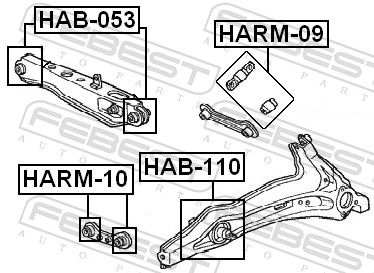 Febest HAB110 Опора, важіль підвіски