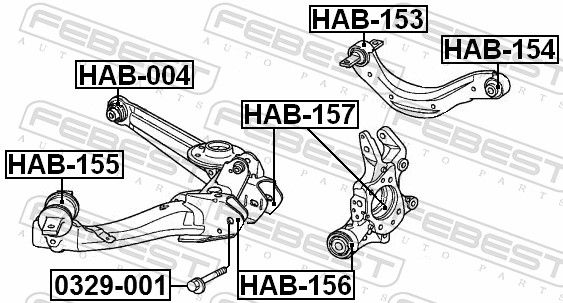 Febest HAB154 Опора, важіль підвіски