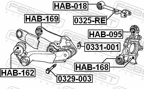 Febest HAB168 Сайлентблок задньої цапфи