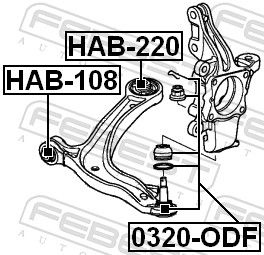 Febest HAB220 Сайлентблок задній переднього важеля