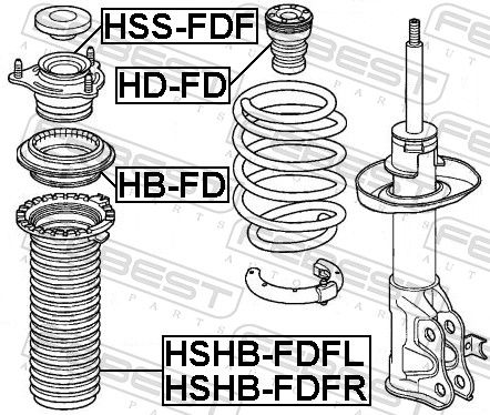 Febest HBFD підшипник опори переднього амортизатора
