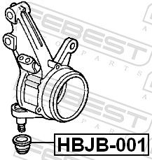 Febest HBJB001 Пильовик опори кульовий поворотного кулака 29x24x16.7