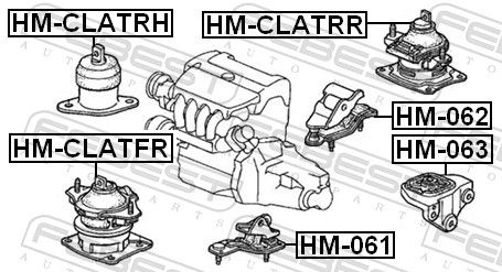 Febest HM061 Подушка коробки швидкостей передня AT